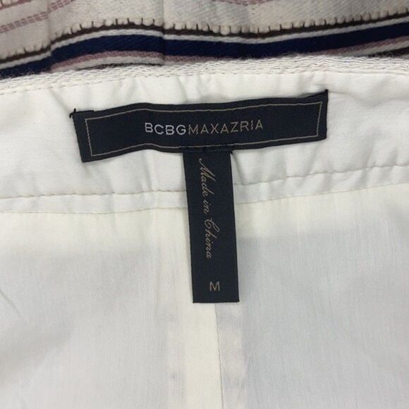 BCBGMAXAZRIA Cream Pink Brittany Lace Up Zip Front Tweed Jacquard Mini Skirt M - Picture 4 of 5